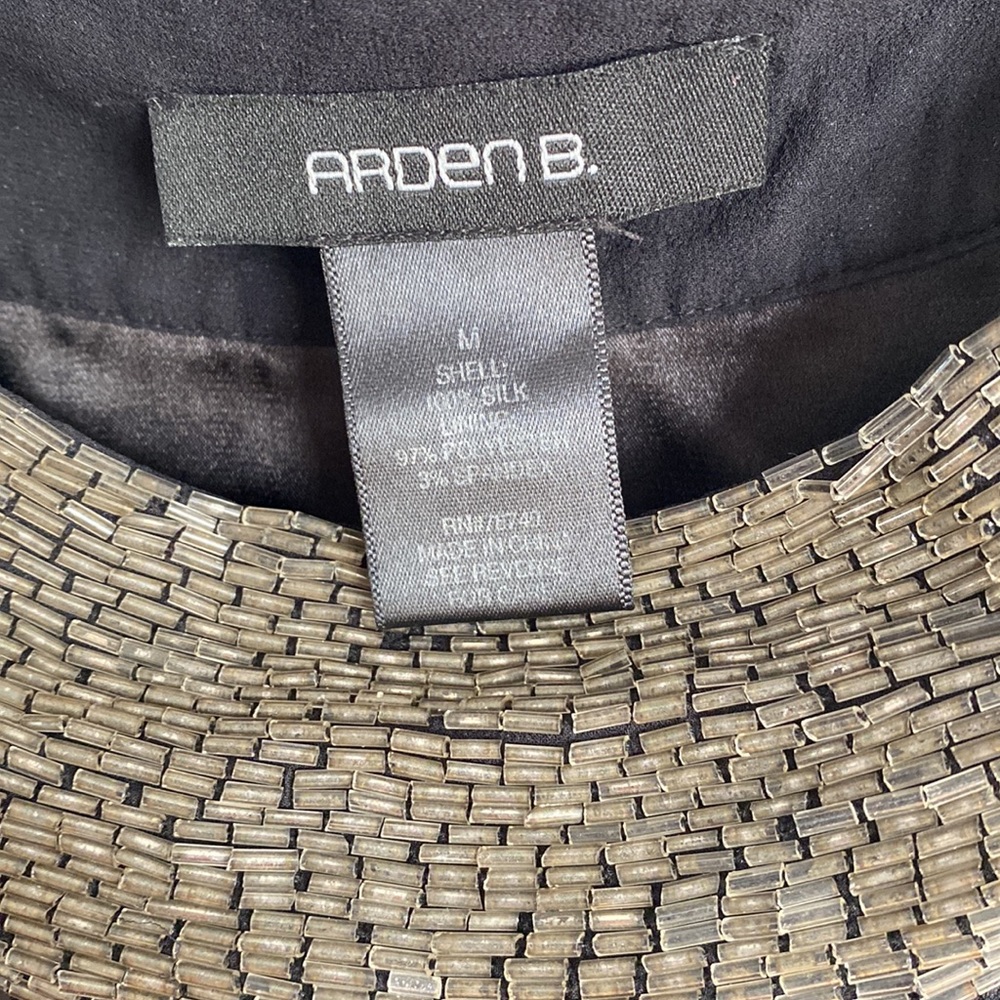 Arden B. sequined black dress. Shell is 100% silk. Size M Some sequins missing. - Picture 2 of 9
